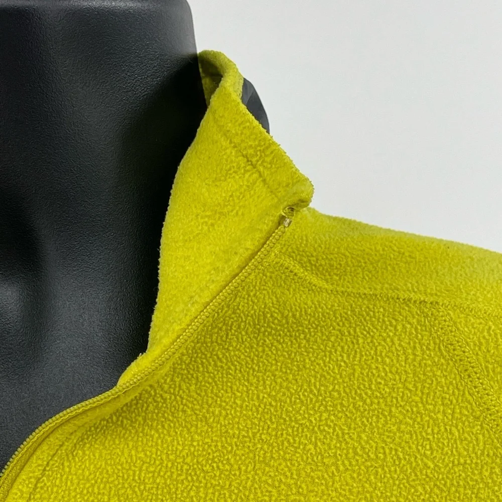 The North Face Mens 1/4 Zip Fleece Yellow Green Flash Dry Size M (Tagged L) A3ZX